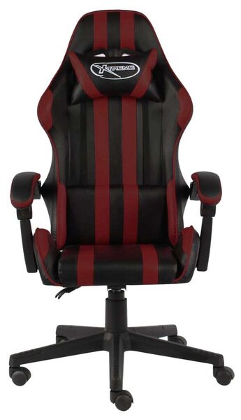 VidaXL Sedia da gioco in ecopelle nera e rosso vino