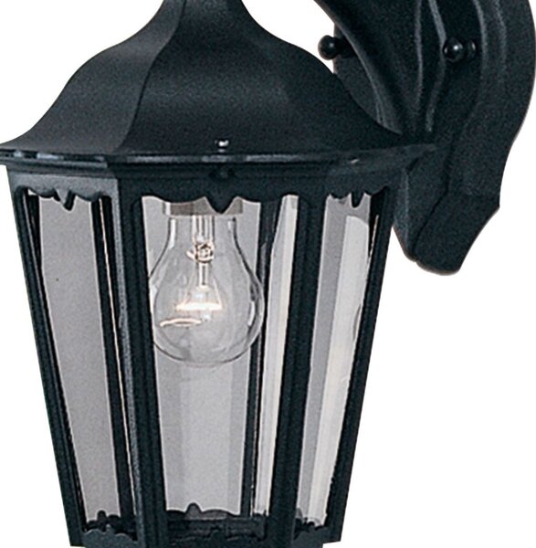 Applique Da Esterno Rustico-Country Alex Alluminio Nero 1 Luce E27