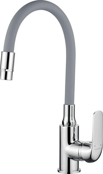 Miscelatore, rubinetto da cucina, grigio/cromo