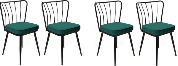 Skye Decor, Yldz-951 V4, Set di sedie (4 pezzi), verde, 100% METALLO, 43 x 42 x 82 cm