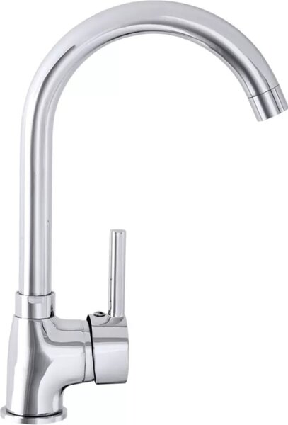 Rubinetto da cucina, 30 cm, cromo, con bocca girevole a 360°, Algea