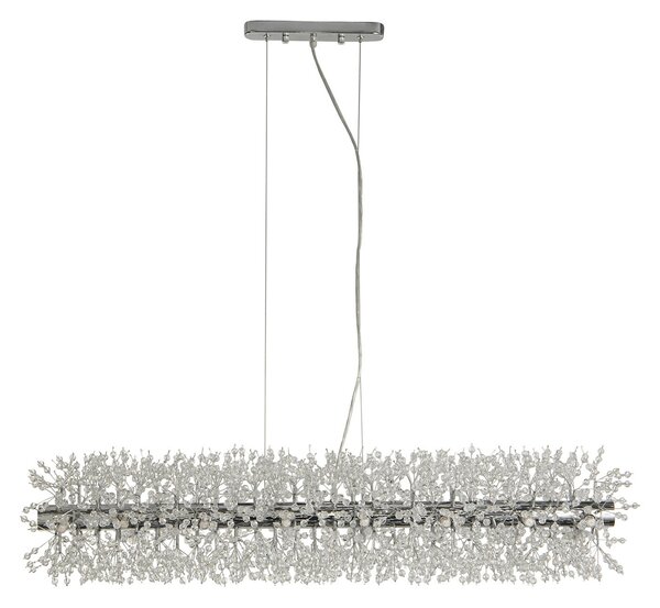 Lampadario Contemporaneo Sprazzo Sole Acciaio Cromo Vetro Trasparente 16 Luci G9