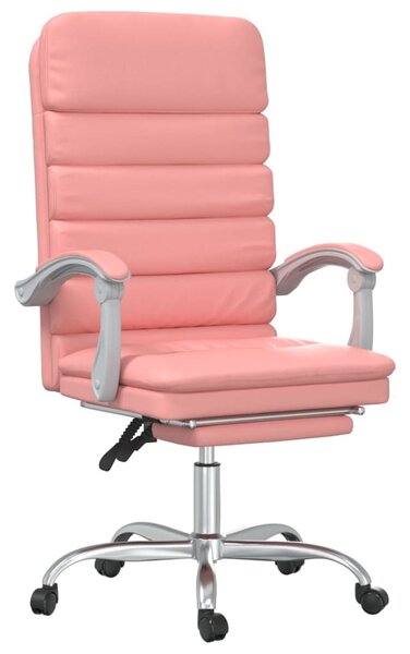 VidaXL Sedia da ufficio con funzione massaggio in Pelle finta rosa