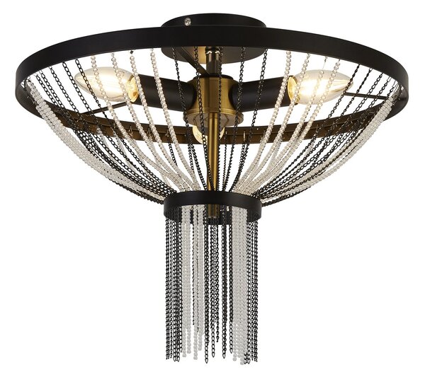 Lampada a Soffitto Tiffany Inglenook Metallo Bronzo Valiant 2 Luci E27
