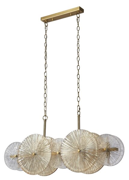 Lampadario Contemporaneo Wagon Wheel Acciaio Adjustable Vetro 10 Luci G9