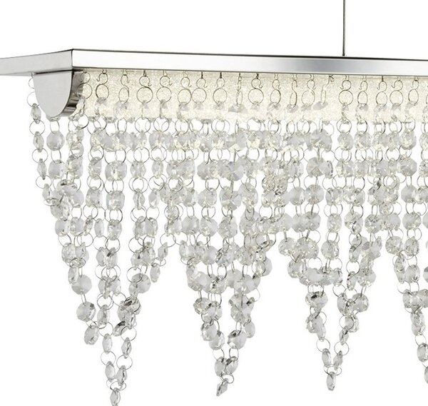 Lampadario Contemporaneo Drape Acciaio Cromo Vetro Trasparente Led 21W 4000K