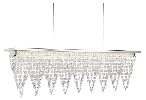 Lampadario Contemporaneo Drape Acciaio Cromo Vetro Trasparente Led 21W 4000K
