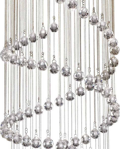 Lampadario Contemporaneo Corrider Acciaio Cromo Vetro 5 Luci G9