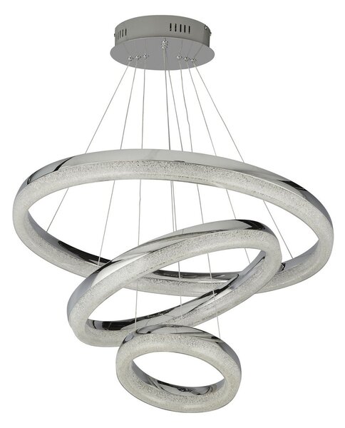 Lampadario Moderno Circle Acciaio Grigio Policarbonato Trasparente Led 43 4000K
