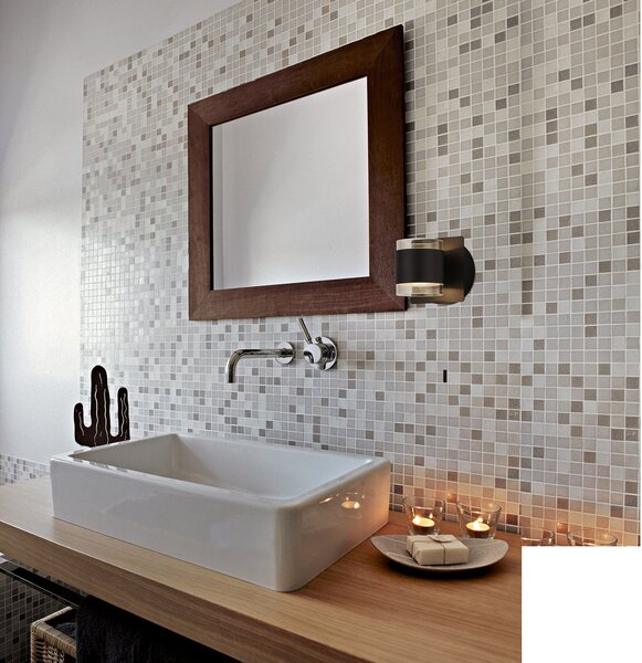 Applique Contemporanea Tumbler Acciaio Nero Policarbonato Bianco Led 3W 3000K