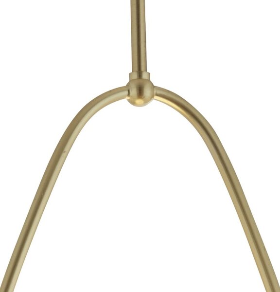 Sospensione Contemporanea Avalon Acciaio Oro Vetro Bianco 1 Luce E27