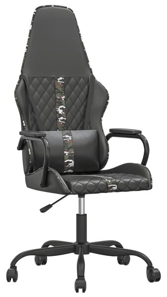 Sedia da gaming vidaXL con funzione massaggio, colore mimetico, nera