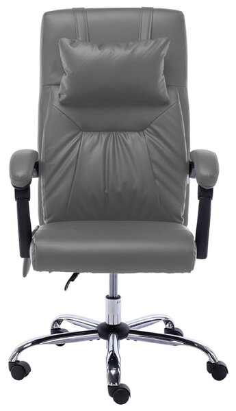 VidaXL Sedia da ufficio massaggiante in Pelle finta antracite