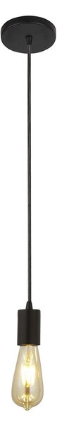 Sospensione Industrial-Nordico Squiggle Acciaio Nero 1 Luce E27
