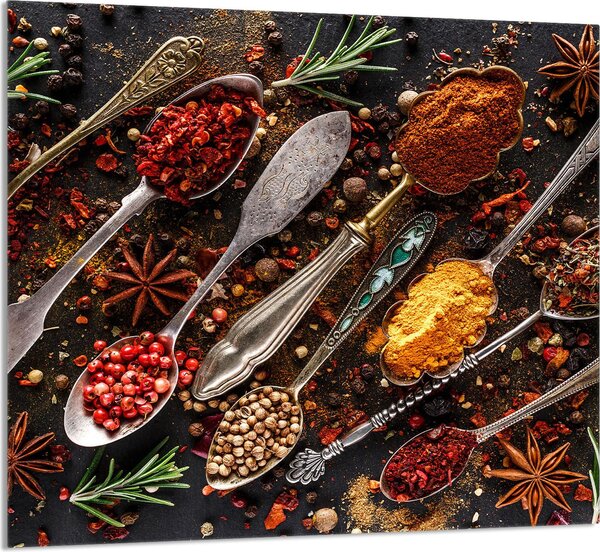 PIATTO IN VETRO PER CUCINA 65x60 Spezie