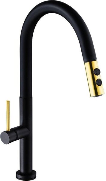 Mexen Ava rubinetto cucina, nero/oro - 672800-75