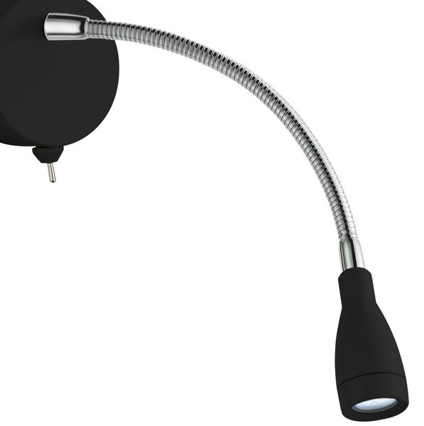 Applique Contemporanea Flexy Acciaio Nero Vetro Led 0,8W 6500K