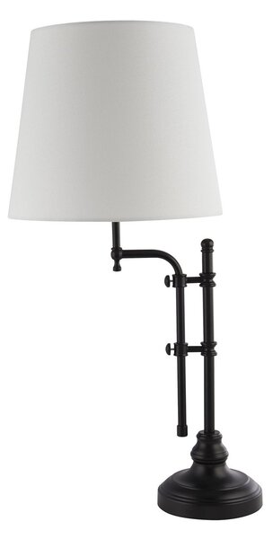 Lampada Da Scrivania Contemporanea Monaco Acciaio Nero Marrone 1 Luce E27