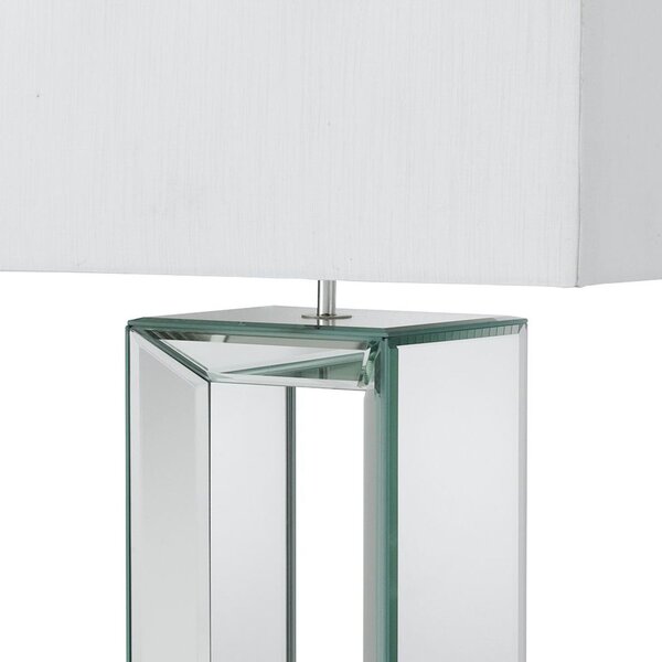 Lampada Da Scrivania Mirror Vetro Bianco Tessuto Trasparente 1 Luce E27