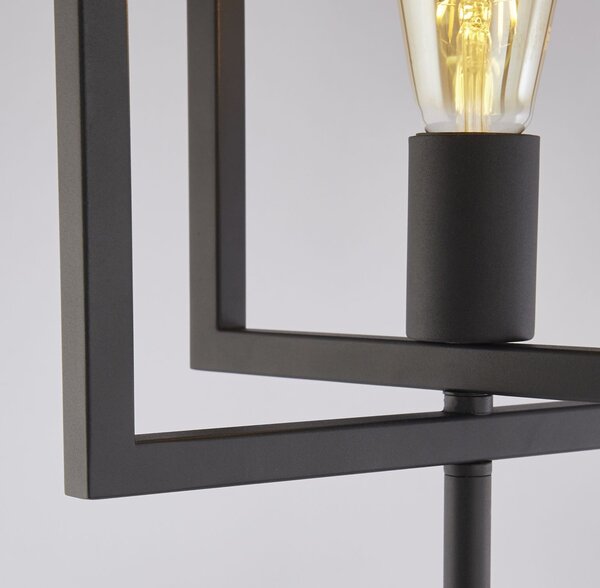 Piantana Industrial-Nordico Plaza Acciaio Nero 1 Luce E27