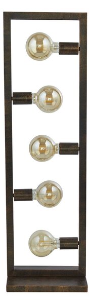 Piantana Contemporaneo Oblungo Acciaio Marrone 5 Luci E27