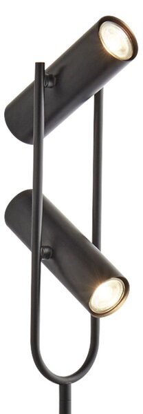 Piantana Moderna Telescopio Acciaio Nero 1 Luce Gu10