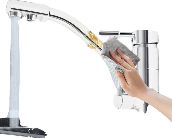 Rubinetto da cucina con filtro per l'acqua, funzionalità 3 in 1, ottone di alta qualità, bocca girevole a 360 gradi, uso domestico versatile, proprietà antibatteriche