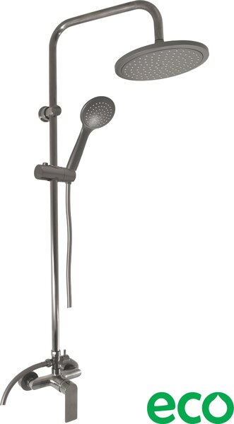 Slezák-RAV Rubinetto con soffione e doccetta NIL - grigio metallo spazzolato, Colore: GRIGIO METALLO - spazzolato , Finitura superficiale: PVD, Dimensione: 150 mm