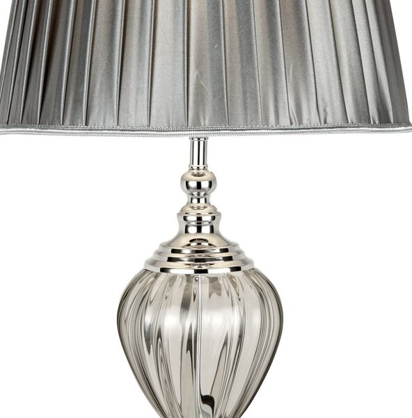 Lampada Da Scrivania Greyson Acciaio Cromo Vetro Trasparente 1 Luce E27