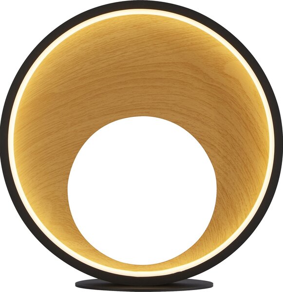 Abatjour Contemporaneo Crosby Acciaio Nero Policarbonato Marrone Led 11,04 3000K