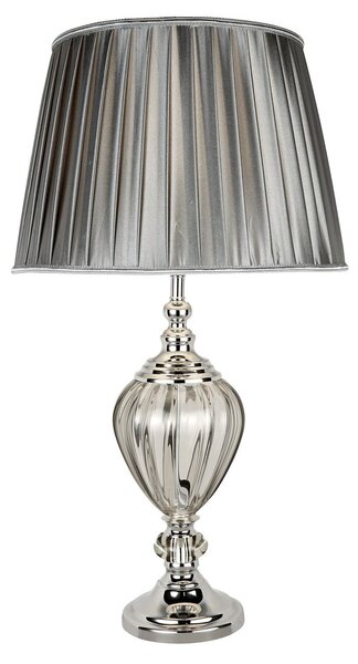 Lampada Da Scrivania Greyson Acciaio Cromo Vetro Trasparente 1 Luce E27