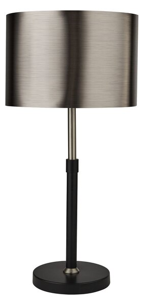 Lampada Da Scrivania Rachele Acciaio Nero Policarbonato Cromo 1 Luce E27