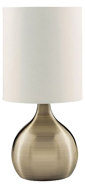 Abatjour Contemporaneo Tocco Acciaio Ottone Tessuto 1 Luce E14