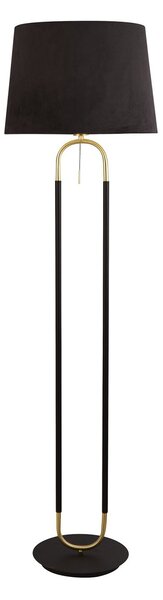 Piantana Contemporaneo Jazz Acciaio Nero Tessuto Ottone 1 Luce E27