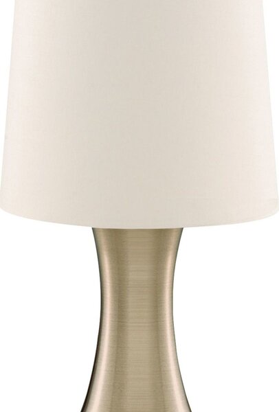 Abatjour Contemporaneo Tocco Acciaio Ottone Tessuto Crema 1 Luce E14