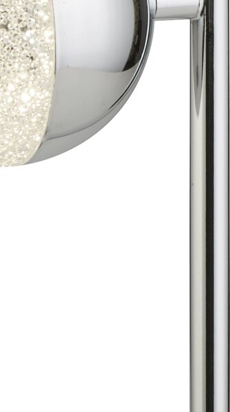 Lampada Da Scrivania Marmi Acciaio Cromo Vetro Trasparente Led 6W 4000K