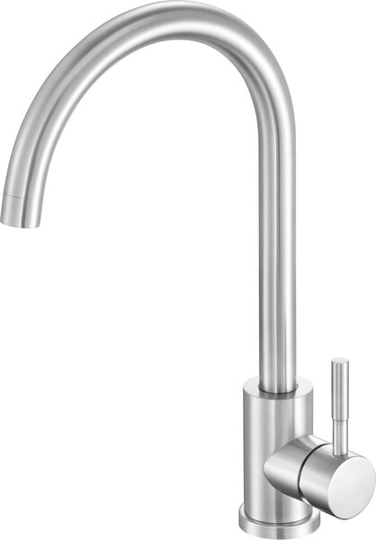 Rubinetto da cucina Steely, cromo 360, 37 cm, rubinetto acqua, rubinetto lavello, miscelatore