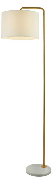 Piantana Contemporaneo Gallow Marmo Bianco Metallo Oro Tessuto Bianco 1 Luce E27