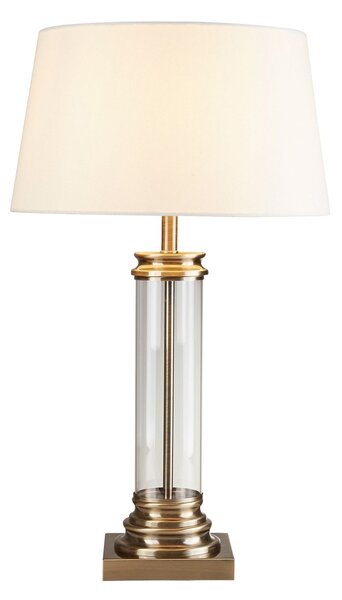 Lampada Da Scrivania Pedestal Acciaio Adjustable Vetro Trasparente 1 Luce E27
