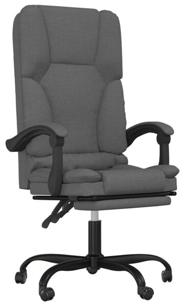 VidaXL Sedia da ufficio con funzione massaggio in tessuto grigio scuro