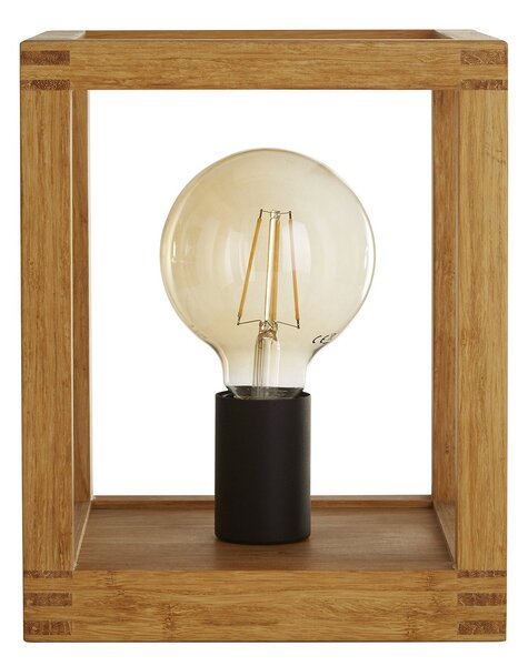 Abatjour Industrial-Nordico Square Legno Marrone Nero 1 Luce E27