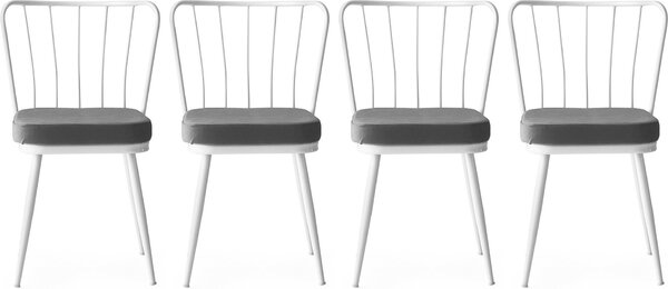 Skye Decor, Yldz - 962 V4, set di sedie (4 pezzi), bianco, 100% METALLO, 43 x 42 x 82 cm