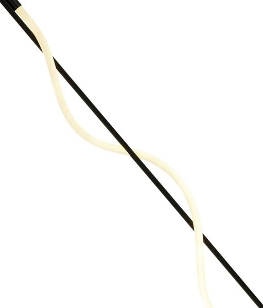 Piantana Industrial Serpente Acciaio Bianco Policarbonato Nero Led 20W 2700K