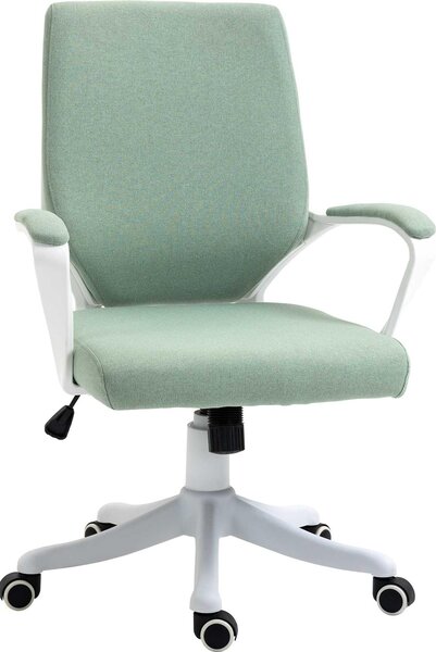 Sedia da ufficio Fortuna Lai Sedia da scrivania ergonomica con funzione oscillante imbottita Rotelle girevoli a 360° Poliestere Verde 62x69x92-100 cm