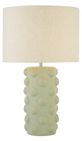 Lampada Da Scrivania Contemporanea Bolla Ceramica Verde Tessuto 1 Luce E14