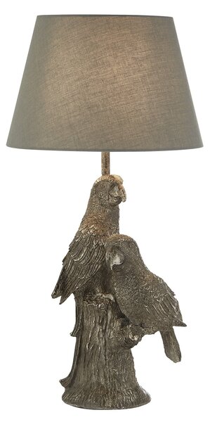 Lampada Da Scrivania Parrot Legno Argento Policarbonato Grigio 1 Luce E27