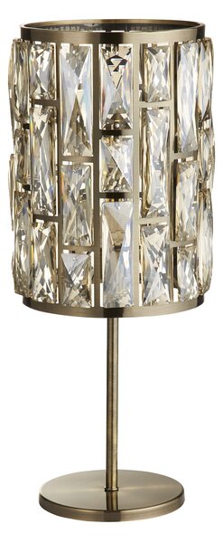 Lampada Da Scrivania Classico Gioiello Acciaio Ottone Vetro 1 Luce E14
