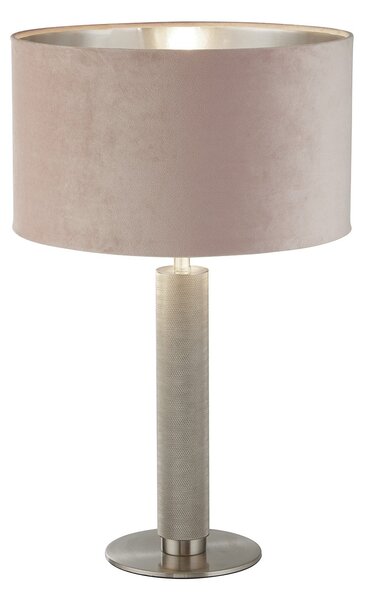 Lampada Scrivania Contemporanea Londra Acciaio Ottone Velluto Rosa 1 Luce E27