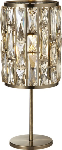 Lampada Da Scrivania Classico Gioiello Acciaio Ottone Vetro 1 Luce E14