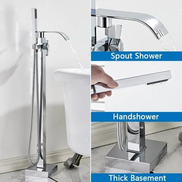 Bagno Miscelatore per vasca da bagno, doccetta, miscelatore acqua calda-fredda, cromato